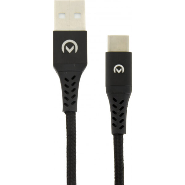 Mobilize Strong Nylon Cable USB to USB-C 20cm. 15W Black