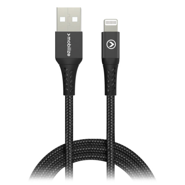 Mobilize Strong Nylon Cable USB to Apple MFi Lightning 1m. 12W Black