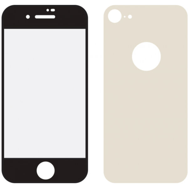 Mobilize Edge-To-Edge Glass Screen Protector Apple iPhone 8 Front and Back Pack Gold Full Glue