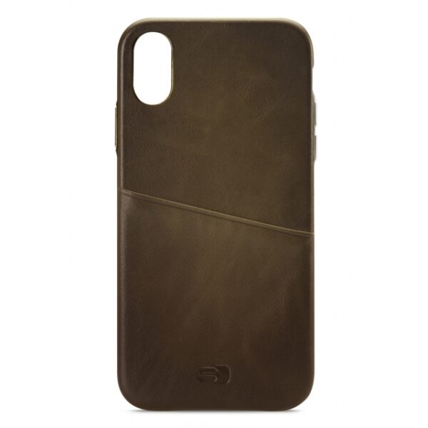 Senza Desire Leather Cover with Card Slot Apple iPhone Xs Max Burned Olive