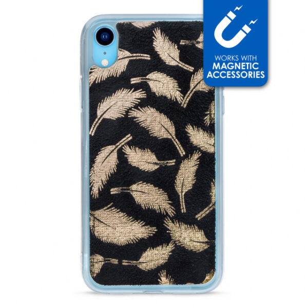 My Style Magneta Case for Apple iPhone XR Golden Feathers