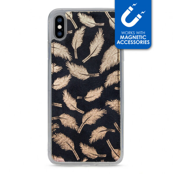 My Style Magneta Case for Apple iPhone Xs Max Golden Feathers
