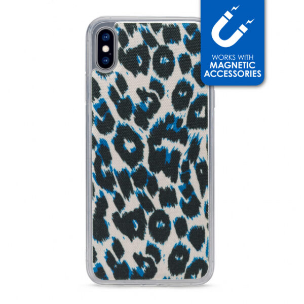 My Style Magneta Case for Apple iPhone Xs Max Blue Leopard