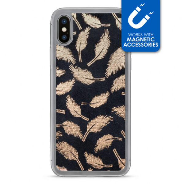 My Style Magneta Case for Apple iPhone X/Xs Golden Feathers