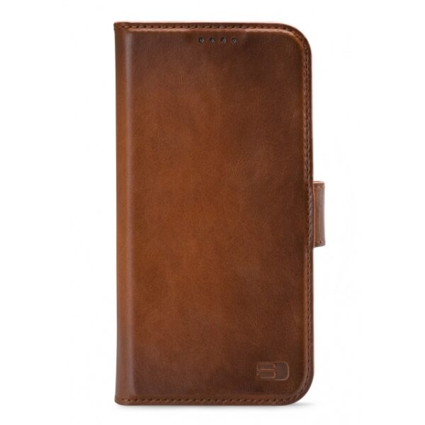 Senza Desire Leather Wallet Apple iPhone 12 Mini Burned Cognac