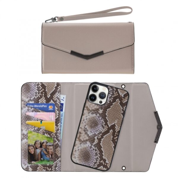Mobilize 2in1 Elegant Magnet Clutch Apple iPhone 13 Pro Max Beige Snake