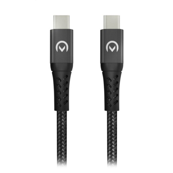 Mobilize Nylon Braided Charge/Sync Cable USB-C to USB-C 100W 1m. Black