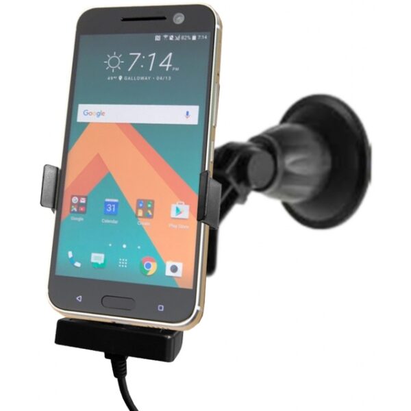 64304 Kram Fix2Car Active Holder Window incl. 2.1 A USB-C Car Charger Universal 63-73mm