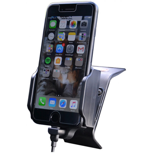64400 Kram Fix2Car Adjustable Active Holder incl. 2.1A Apple Lightning Car Charger 58-95mm