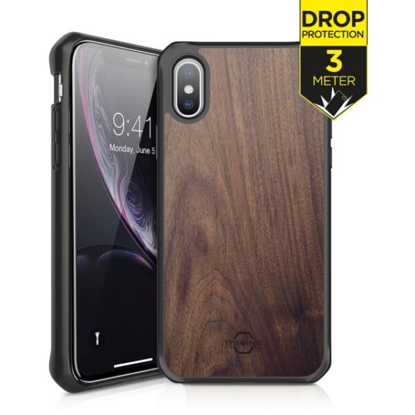 ITSKINS Level 2 HybridFusion for Apple iPhone XR Dark Wood