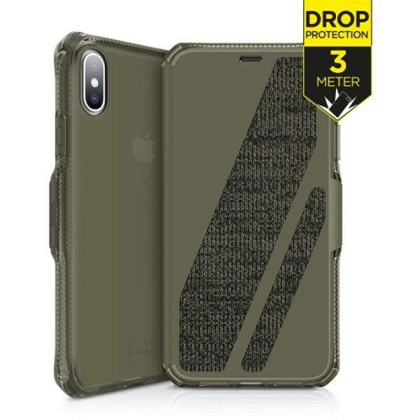 ITSKINS Level 2 SpectrumFolio for Apple iPhone X/Xs Kaki