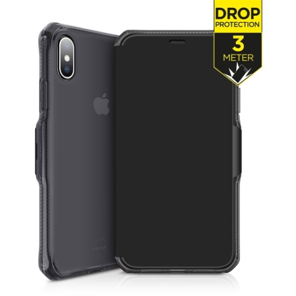ITSKINS Level 2 SpectrumFolio for Apple iPhone Xs Max Pure Black