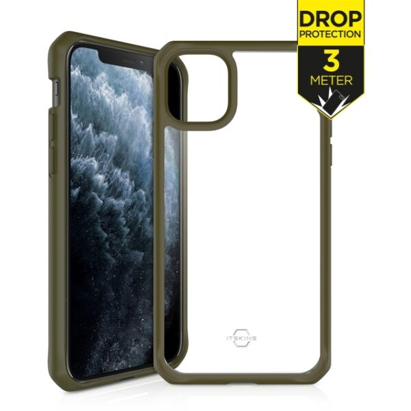 ITSKINS Level 2 HybridSolid for Apple iPhone 11 Pro Max Kaki/Transparent