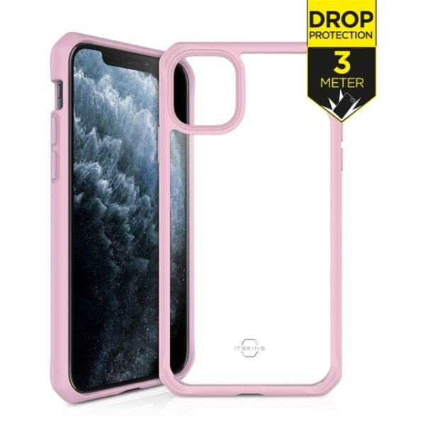 ITSKINS Level 2 HybridSolid for Apple iPhone 11 Pro Max Pink/Transparent