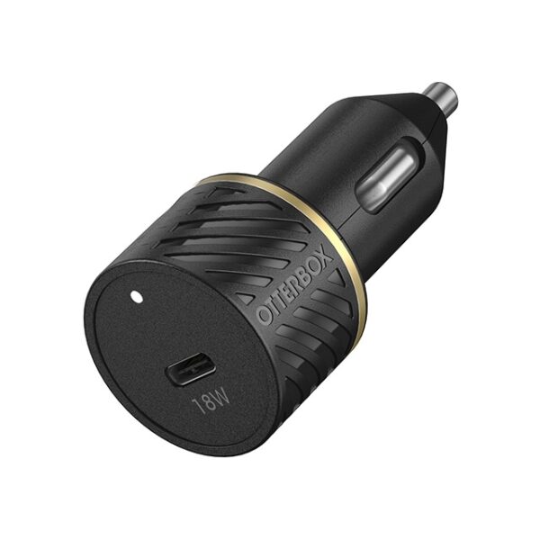 OtterBox Fast Charge Premium Car Charger 18W + Nylon Braided Charge/Sync Cable USB-C/USB-C 1m Black