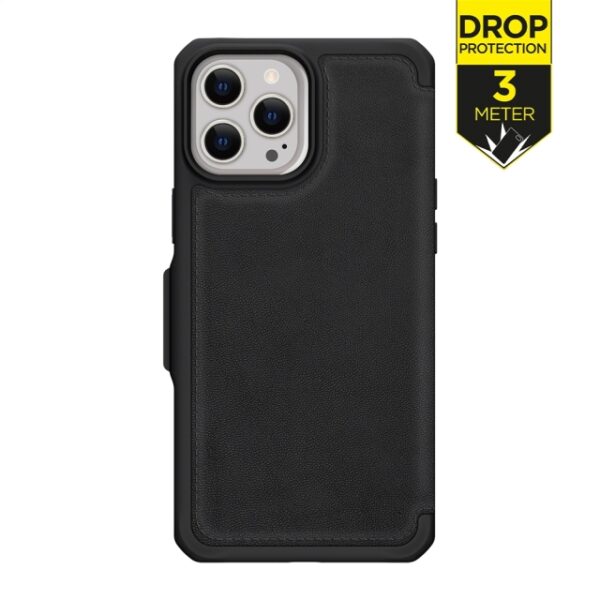 ITSKINS Level 2 HybridFolio Leather for Apple iPhone 13 Pro Max Pure Black