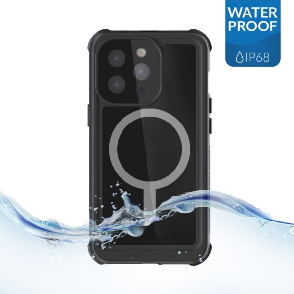 Ghostek Nautical 4 Waterproof MagSafe Case + Belt Swivel Holster Apple iPhone 13 Pro Black