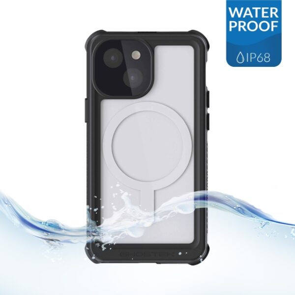 Ghostek Nautical 4 Waterproof MagSafe Case + Belt Swivel Holster Apple iPhone 13 Mini Clear