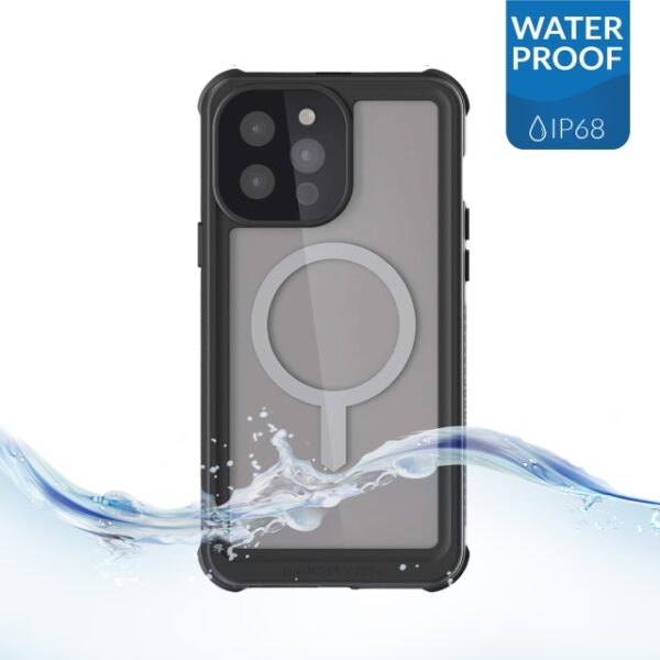 Ghostek Nautical 4 Waterproof MagSafe Case + Belt Swivel Holster Apple iPhone 13 Pro Max Clear