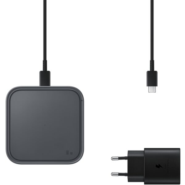 EP-P2400TBEGEU Samsung Wireless Qi Charger Pad 15W + Fast Travel Charger 25W Dark Grey