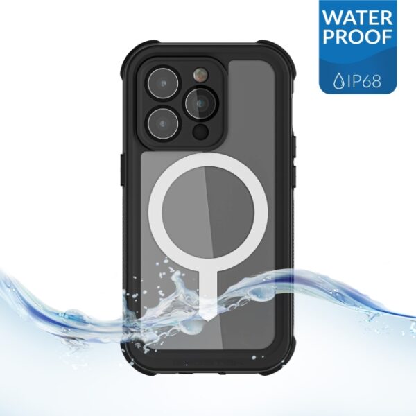 Ghostek Nautical Waterproof MagSafe Case + Belt Swivel Holster Apple iPhone 14 Pro Clear