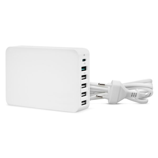 Kovol 6-Port USB + USB-C Charger White