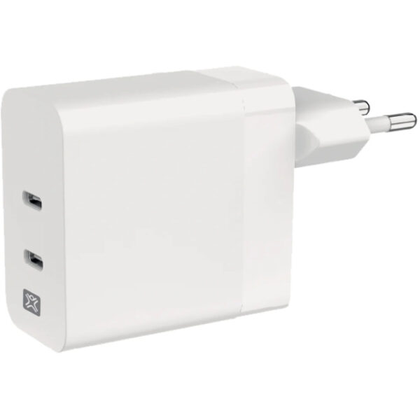 XtremeMac Dual USB-C Power Delivery Wall Charger 65W White
